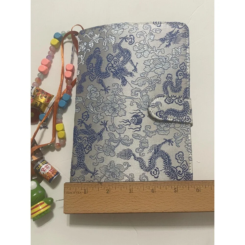 Handmade Junk Journal Asian Textile, Custom Charm, Black/African American